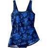 Lands’ End Women’s Scoop Neck Mini Swim Dress One Piece Swimsuit(Navy Graphic Floral)