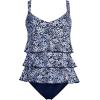 Lands’ End Women’s Smoothing Control Ruffle Fauxkini One Piece Swimsuit(Navy Meadow Floral)