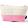 Lands’ End Zipper Canvas Pouch(Natural/Fresh Pink)