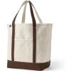 Lands’ End Open Top Canvas Tote Bag(Natural/Brown Root)
