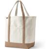 Lands’ End Open Top Canvas Tote Bag(Natural/Rich Camel)