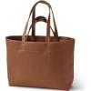Lands’ End Women’s Faux Leather Tote(Dark Caramel)