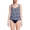 Lands’ End Women’s Smoothing Control Ruffle Fauxkini One Piece Swimsuit(Navy Meadow Floral)