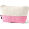Lands’ End Zipper Canvas Pouch(Natural/Fresh Pink)