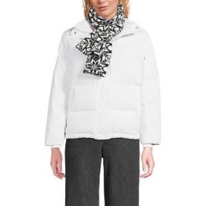 Lands’ End Anyweather Fleece Scarf(Ivory/Black Snowflake)