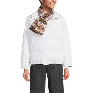 Lands’ End Anyweather Fleece Scarf(Lilac/Camel Fairisle)