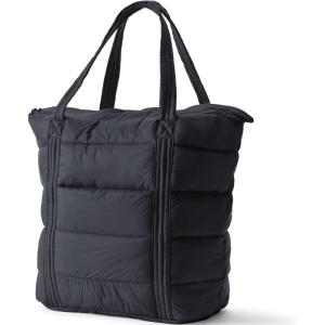 Lands’ End Wanderweight Ultralight Packable Tote Bag(Black)