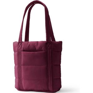 Lands’ End Wanderweight Ultralight Packable Tote Bag(Lush Burgundy)