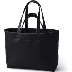 Lands’ End Women’s Faux Leather Tote(Black)