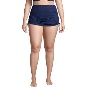 Lands’ End Women’s Plus Size Adjustable Swim Skirt(Deep Sea Navy)