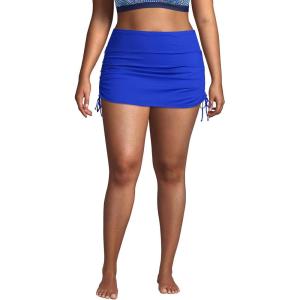 Lands’ End Women’s Plus Size Adjustable Swim Skirt(Electric Blue)