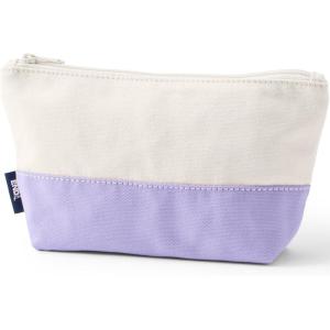 Lands’ End Zipper Canvas Pouch(Natural/Lavender Cloud)