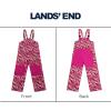 Lands’ End Boys Squall Waterproof Iron Knee Bib Snow Pants(Dark Pink)