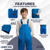Lands’ End Boys Squall Waterproof Iron Knee Bib Snow Pants(Nautical Blue)